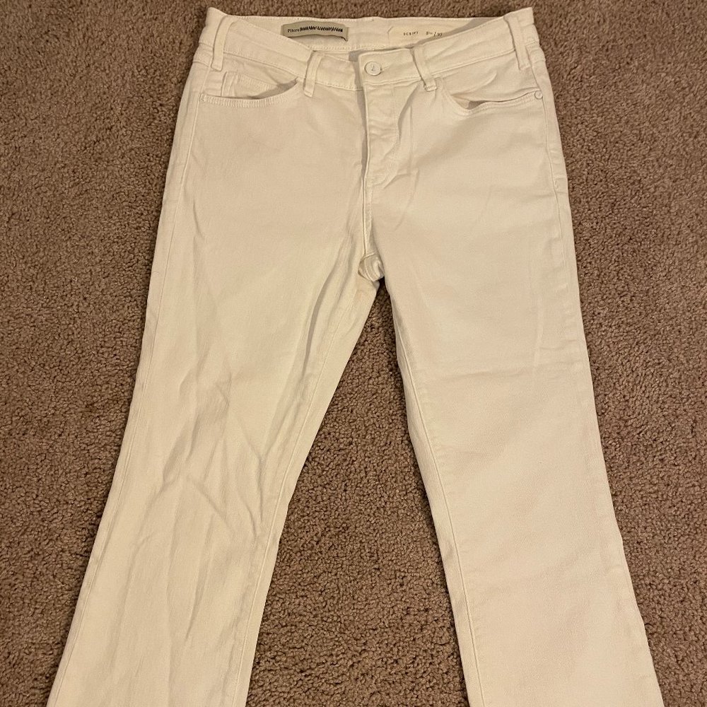 Pilcro White Straight Leg Jeans - Size 27